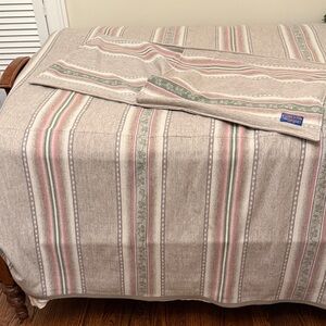 Pendleton Striped Beige and Green Blanket